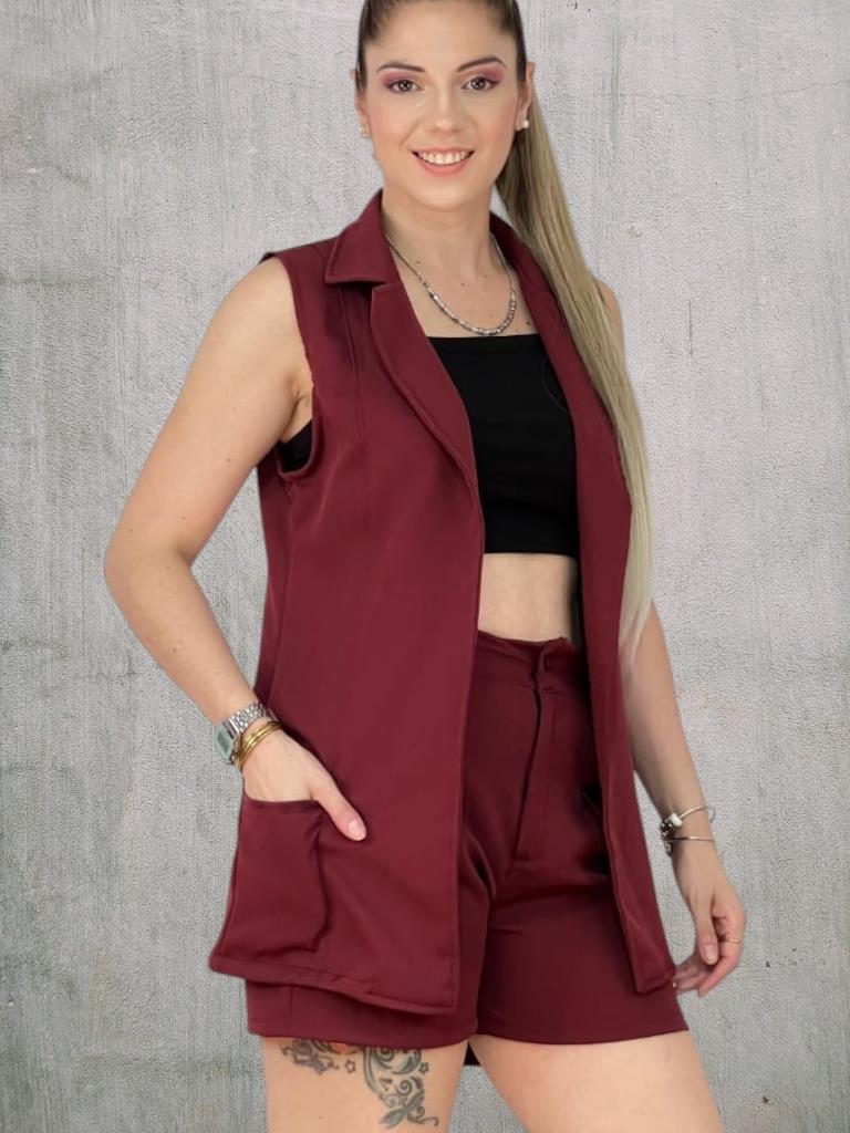 Chaleco Dama Sastrero LISO T5 (bordo)